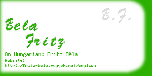 bela fritz business card